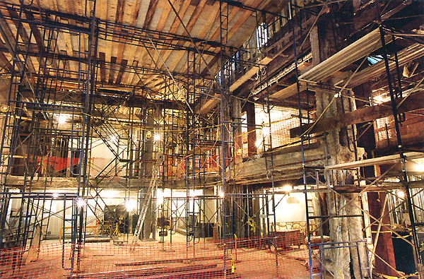 Scaffolding during construction